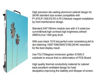 Pannelli di parete dell'interno di P2.5 LED video 96*72 di 1R1G1B 14 - 16 del bit risoluzione della scala dei grigi